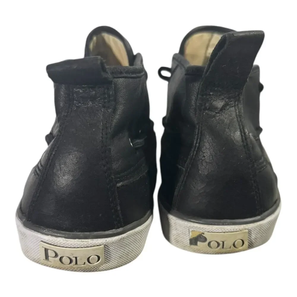 Polo Ralph Lauren Mens Parkstone Mid Sneakers Black/Brown Size 11.5D Lace Up